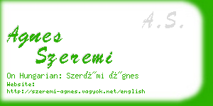 agnes szeremi business card